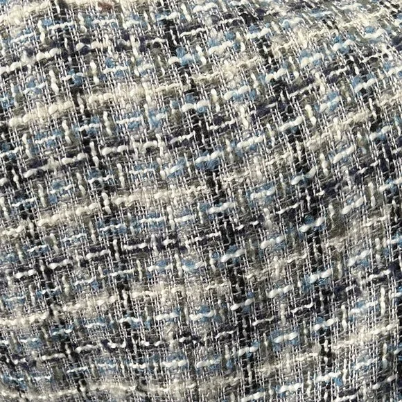 Vintage Silk Tweed Long Trench Jacket Peacoat Light Woven Preppy Light Academia - Picture 5 of 6